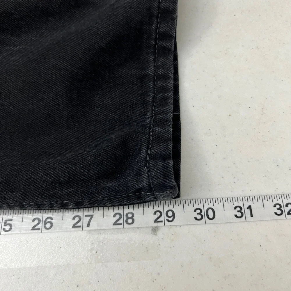 Levis 505 Regular Fit Black Straight Leg Jeans Mens 38x30 Cotton Denim
